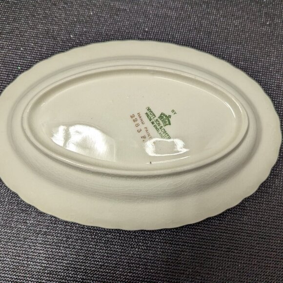 Vintage Myott Son and Co Hand Painted Porcelain Gravy Boat with Under Plate - Picture 2 of 6